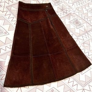 Vintage Suede Skirt 100% leather XS/S